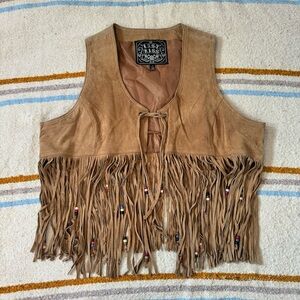 Vintage Suede Fringe Vest